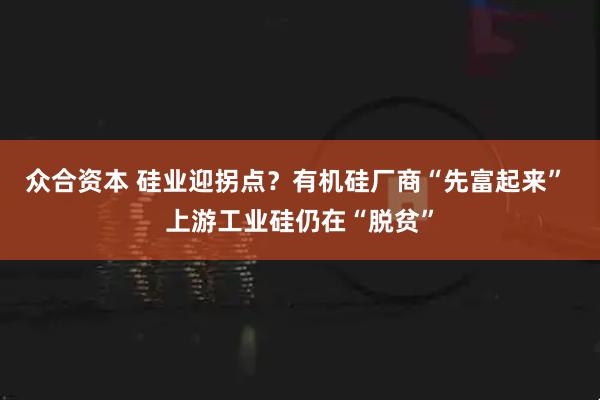 众合资本 硅业迎拐点？有机硅厂商“先富起来” 上游工业硅仍在“脱贫”