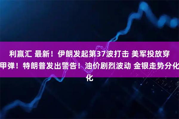 利赢汇 最新！伊朗发起第37波打击 美军投放穿甲弹！特朗普发出警告！油价剧烈波动 金银走势分化
