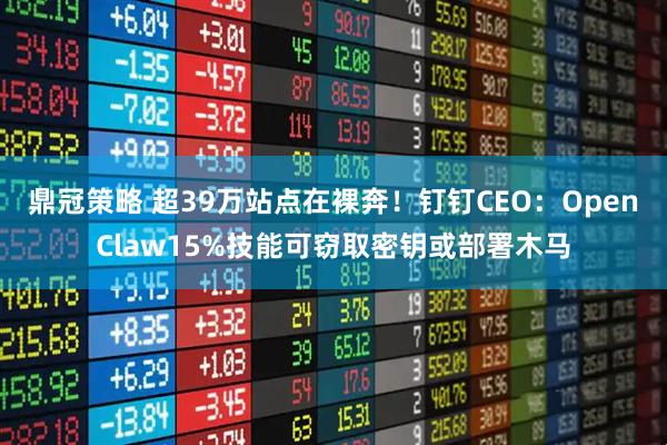 鼎冠策略 超39万站点在裸奔！钉钉CEO：OpenClaw15%技能可窃取密钥或部署木马