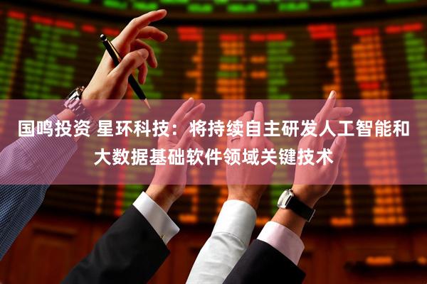 国鸣投资 星环科技：将持续自主研发人工智能和大数据基础软件领域关键技术